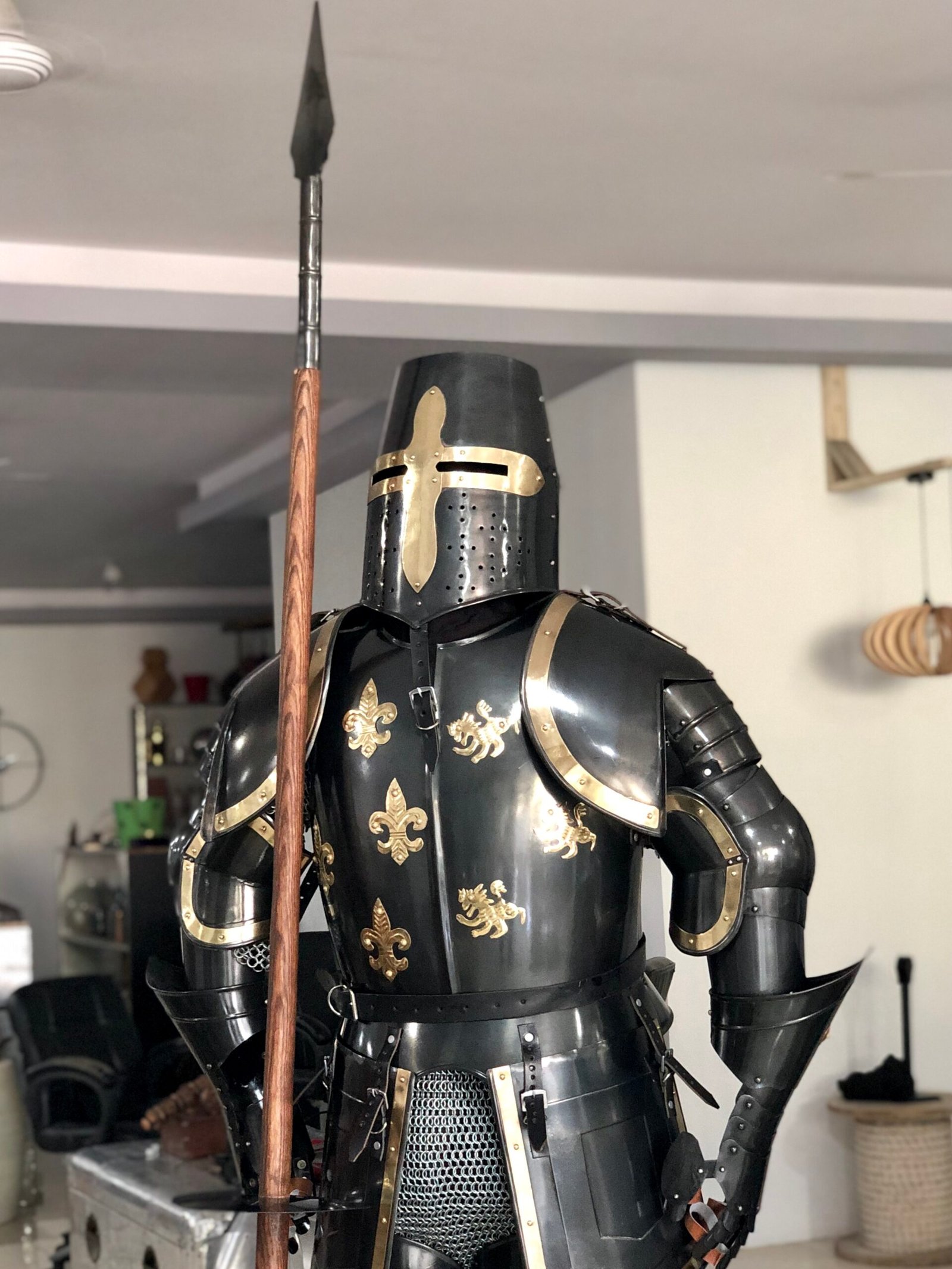 Historium Vault Knight Suit of Armor Medieval Crusade Knight Costume Black Knights breastplate - Image 2