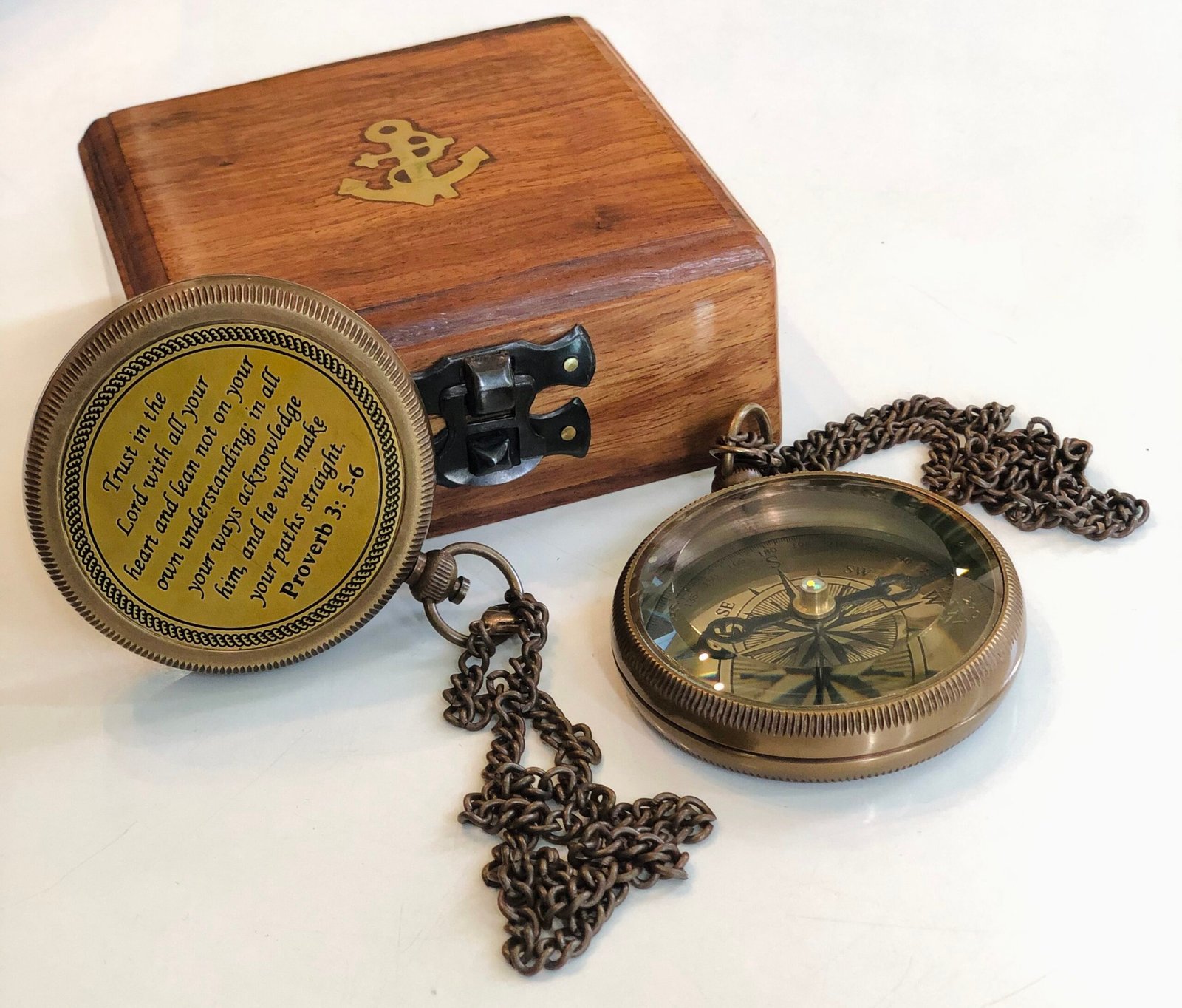 Trust in The Lord Inscription Compasses Graduation Gift, Engraved Compass Gift for Men, Confirmation Gift, Baptism Religious Gift, Communion Survival Brass Compass with Box - Image 6