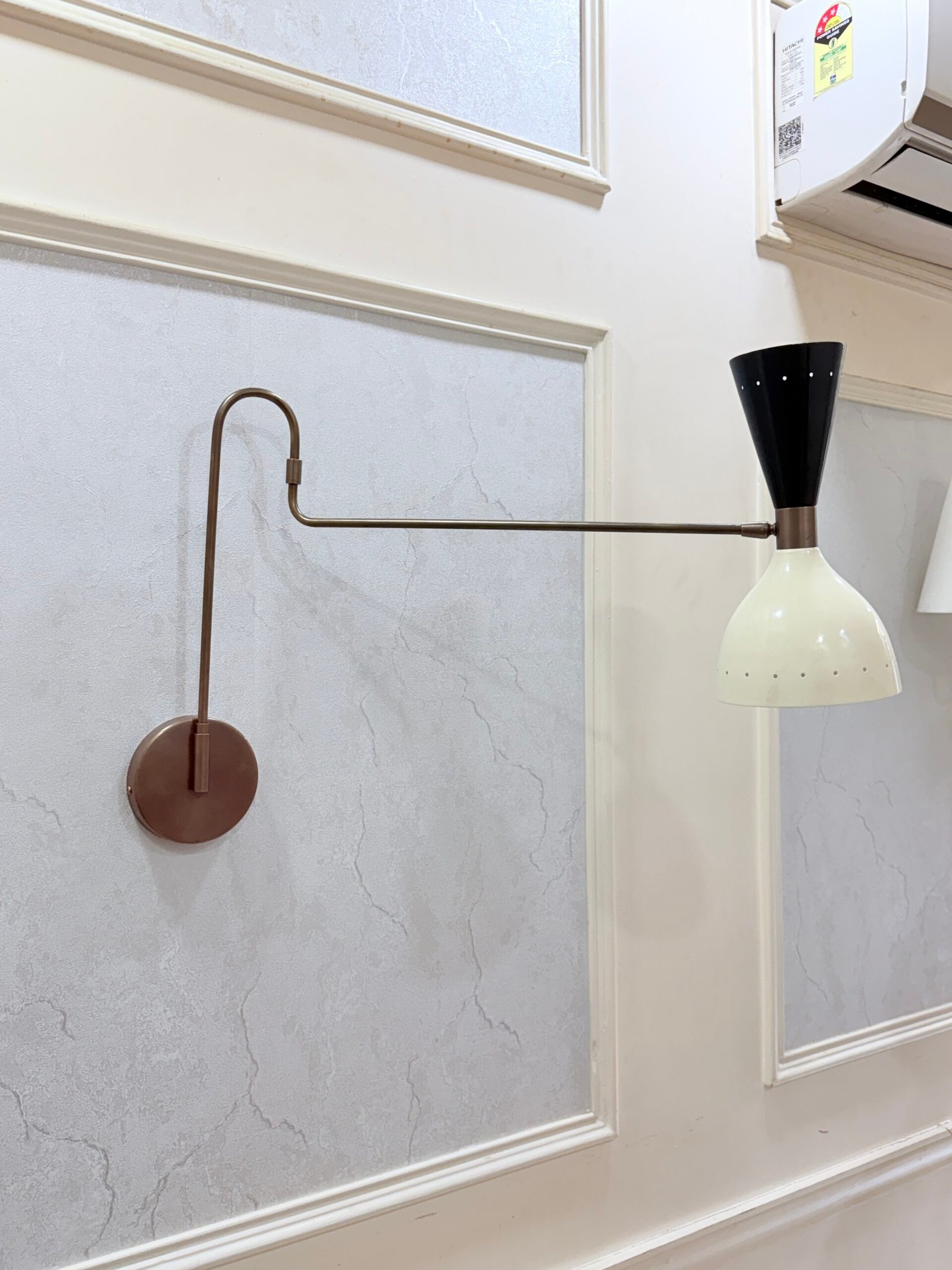 Mid-Century Modern Diabolo Swing-Arm Wall Sconce