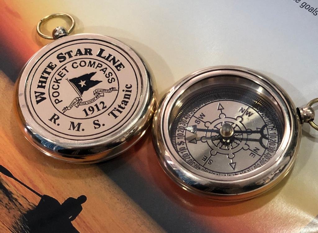 RMS Titanic Inspired Pocket Compass, Perfect For Nautical Collectors And Gift Giving, 2 Inch Compact Design With Magnetic Jeweled Needle For Accurate Navigation - Image 2