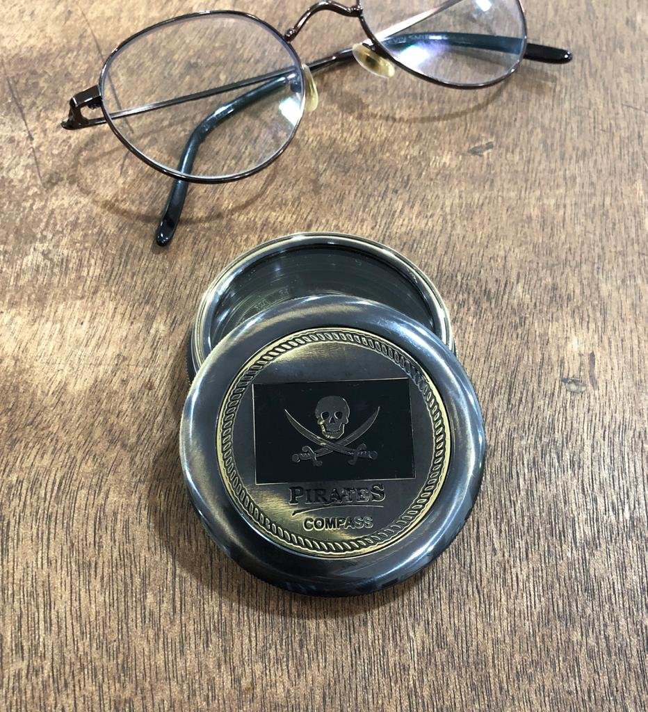 Pirates Of Caribbean Jack Sparrow Pocket Antique Gift Free Embossed Leather Case Personalized Compass Engraved, Gift For Baptism, Confirmation, Graduation, Anniversary - Image 3