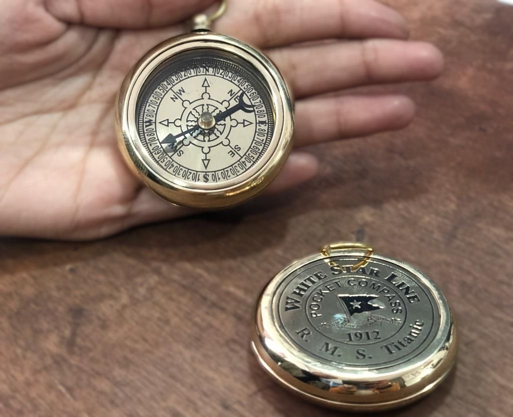 RMS Titanic Inspired Pocket Compass, Perfect For Nautical Collectors And Gift Giving, 2 Inch Compact Design With Magnetic Jeweled Needle For Accurate Navigation - Image 6