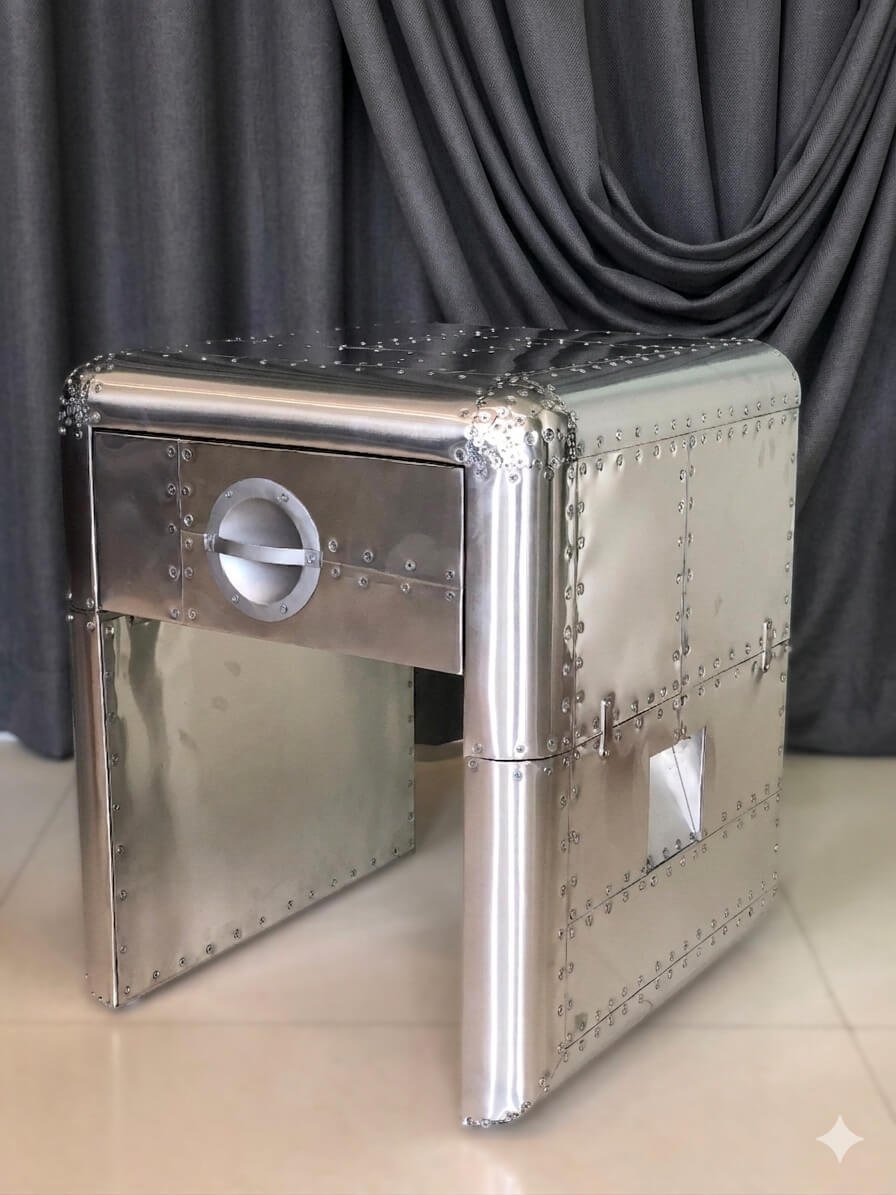 Aviator Industrial Side Table END Table Aluminium Furniture - Image 6