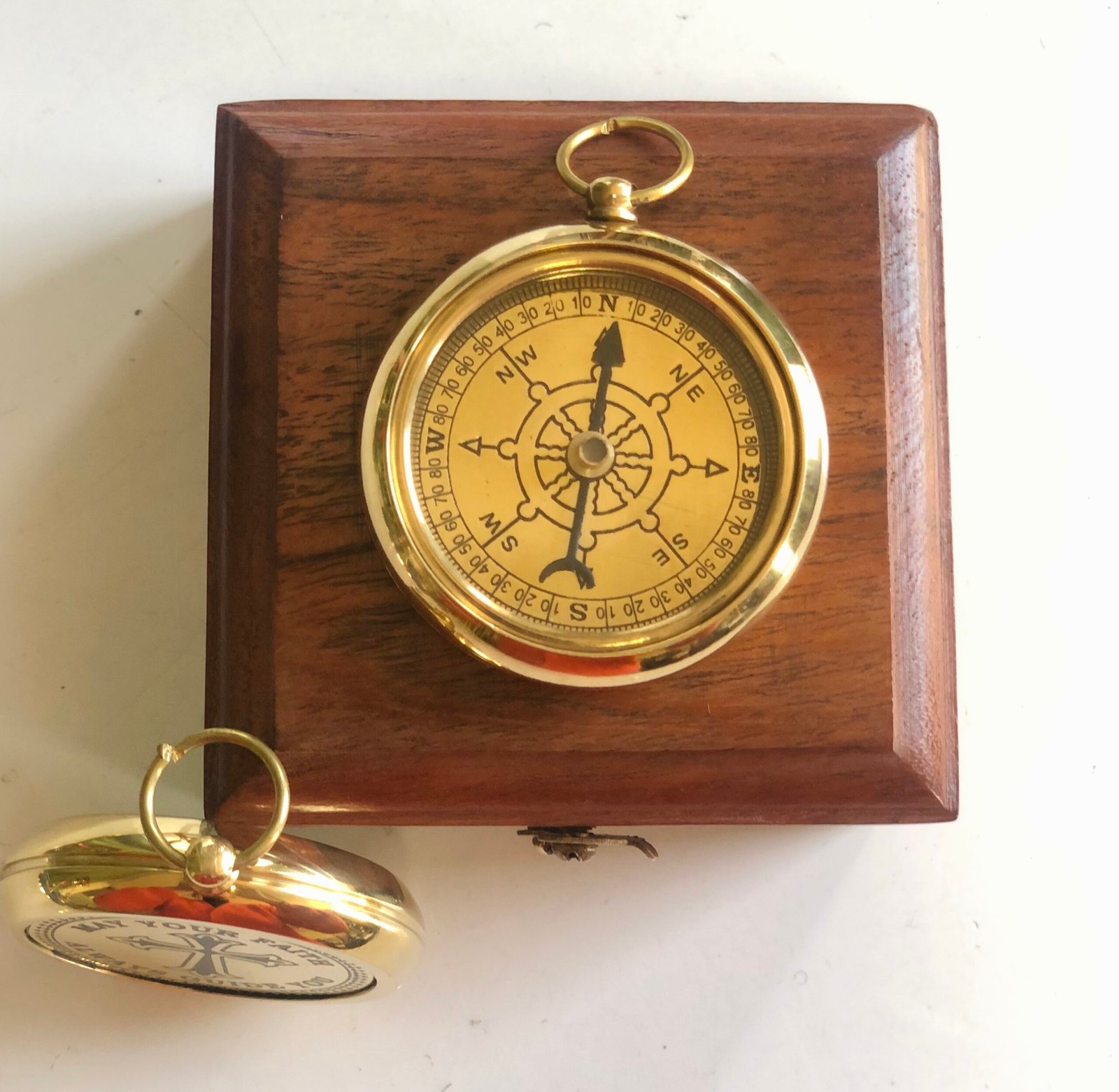 May Your Faith Always Guide You Brass Nautical Vintage Directional Magnetic Compass With Famous Scripture Quote Engraved Baptism Gifts - Image 2