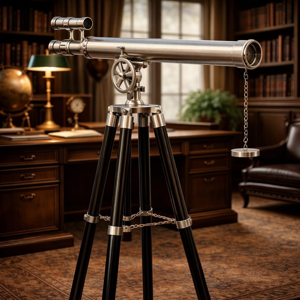 Historium Vault Floor Standing Brushed Nickel Griffith Astro Telescope 65″