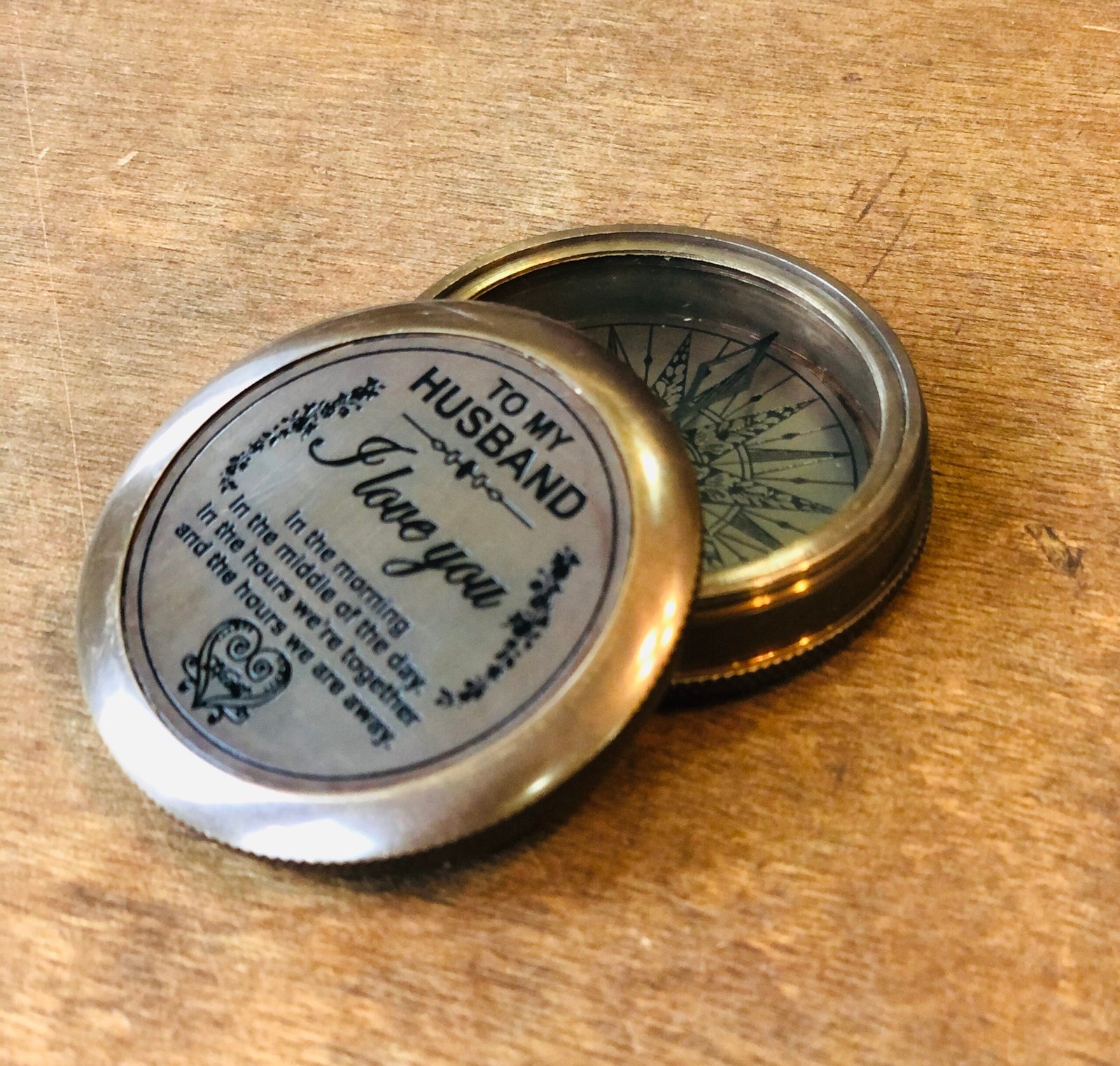 To My Husband I Love You, Brass Compass Engraved Gifts For Men, Bronze Gifts For Men, Romantic Gifts For Him_Her - Image 7