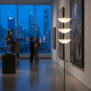 Tiered Bowl FloorWall Lamp