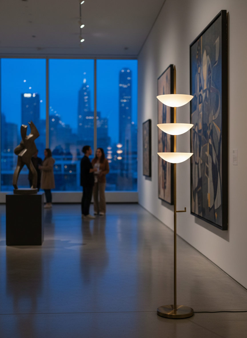 Tiered Bowl FloorWall Lamp
