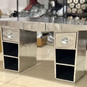 Historium Vault Aviator Wing Desk Wing Shaped Aluminium Desk Home Office Decor Furniture