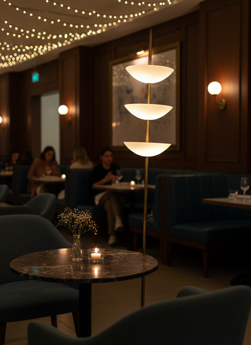 Tiered Bowl FloorWall Lamp - Image 2