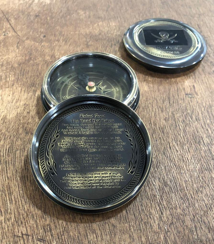 Pirates Of Caribbean Jack Sparrow Pocket Antique Gift Free Embossed Leather Case Personalized Compass Engraved, Gift For Baptism, Confirmation, Graduation, Anniversary - Image 4
