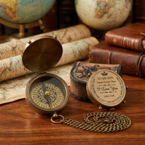 Brass Engraved Compass Gift To My Son Nautical Gift For Son From Dad Gift To Son From Mom A Perfect And Unique Gift With Leather Case