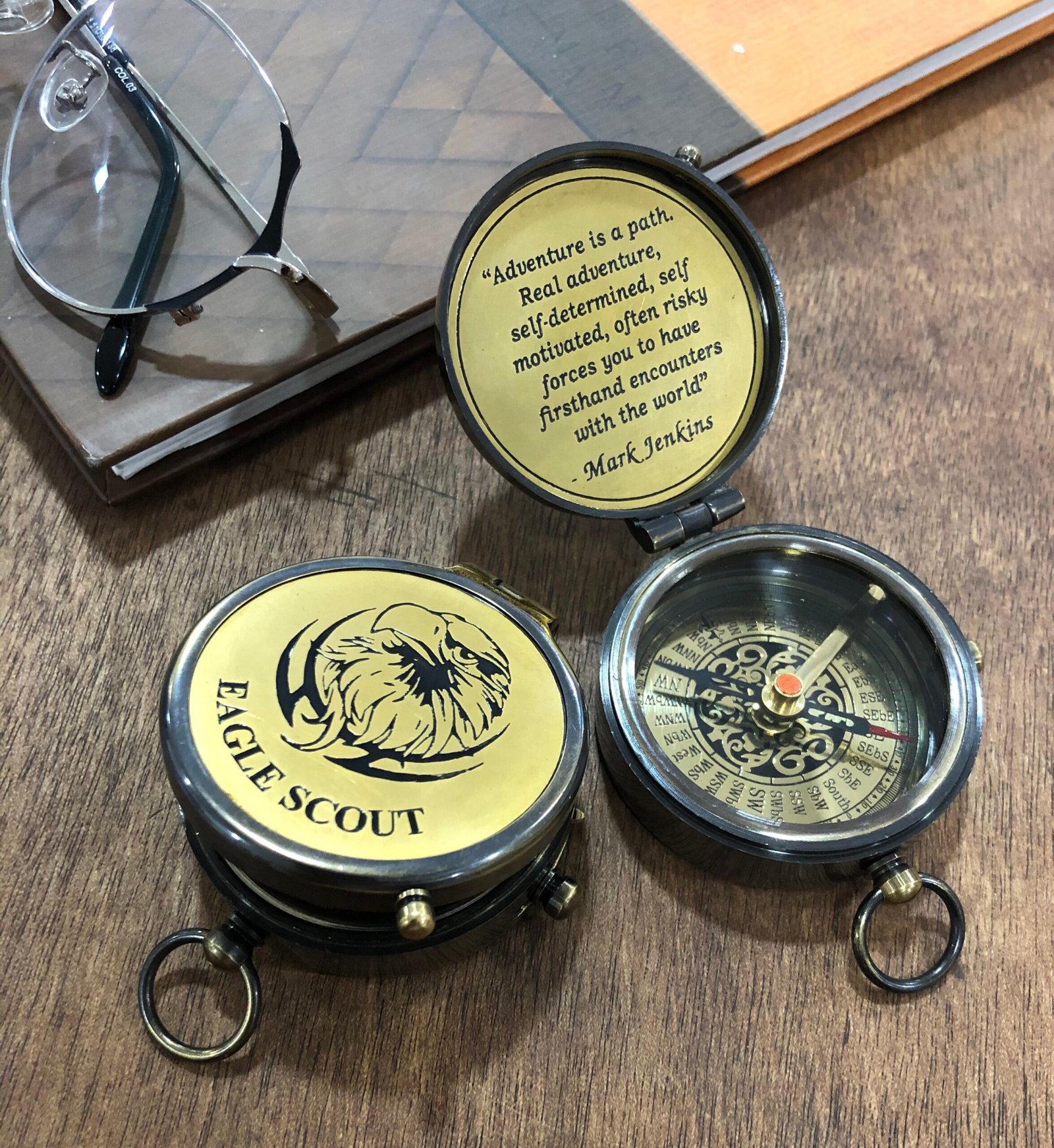 Brass Eagle Compass Engraved Vintage Ship Functional Gift Compass Baptism Collectible Gift, Perfect For Christmas & Holiday Gifting - Image 3