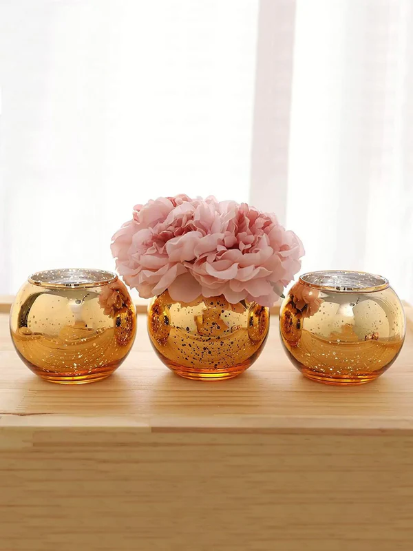 set_of_3_gold_decorative_glass_vases - Image 2