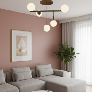 Silver Chrome Pendant Light – Modern Minimalist Ceiling White Lamp – Luxury Accent Lighting